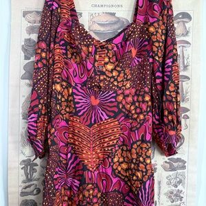 FARM Rio Pink and Orange Party Dress